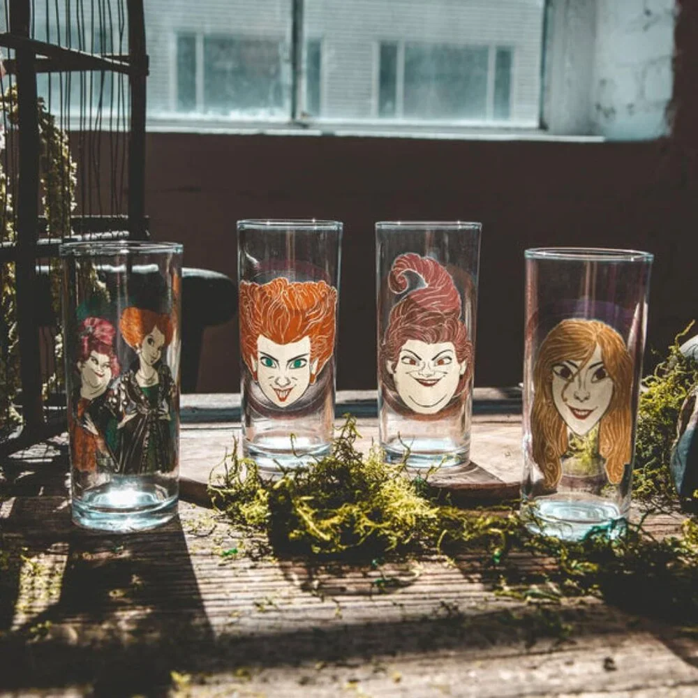 NWT Disney Hocus Pocus Sanderson Sisters Glassware Set Set of 4 Halloween Party